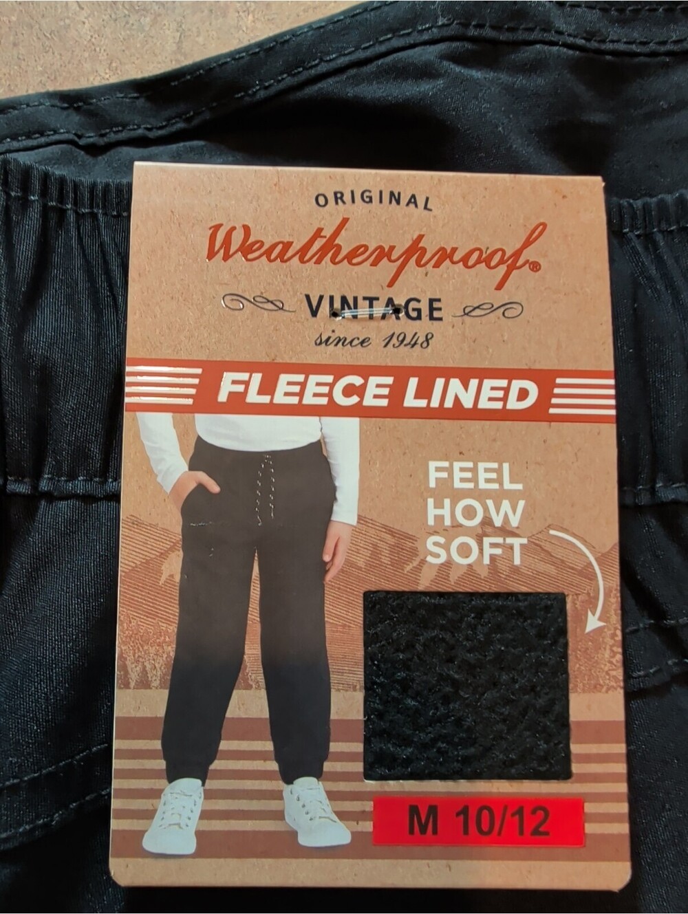 Weatherproof Vintage Youth Fleece Lined Jogger Pants, Black Size: M 10/12